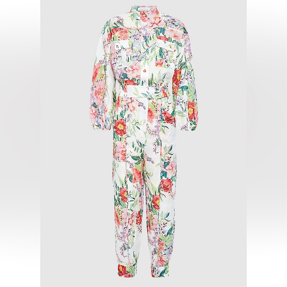 ZIMMERMANN BELLITUDE FLORAL JUMPSUIT SIZE 0